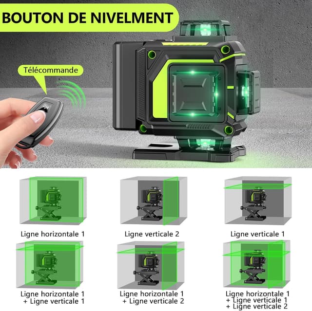 Thumbnail 3 de Nivel láser 4D 360° 16 líneas con trípode