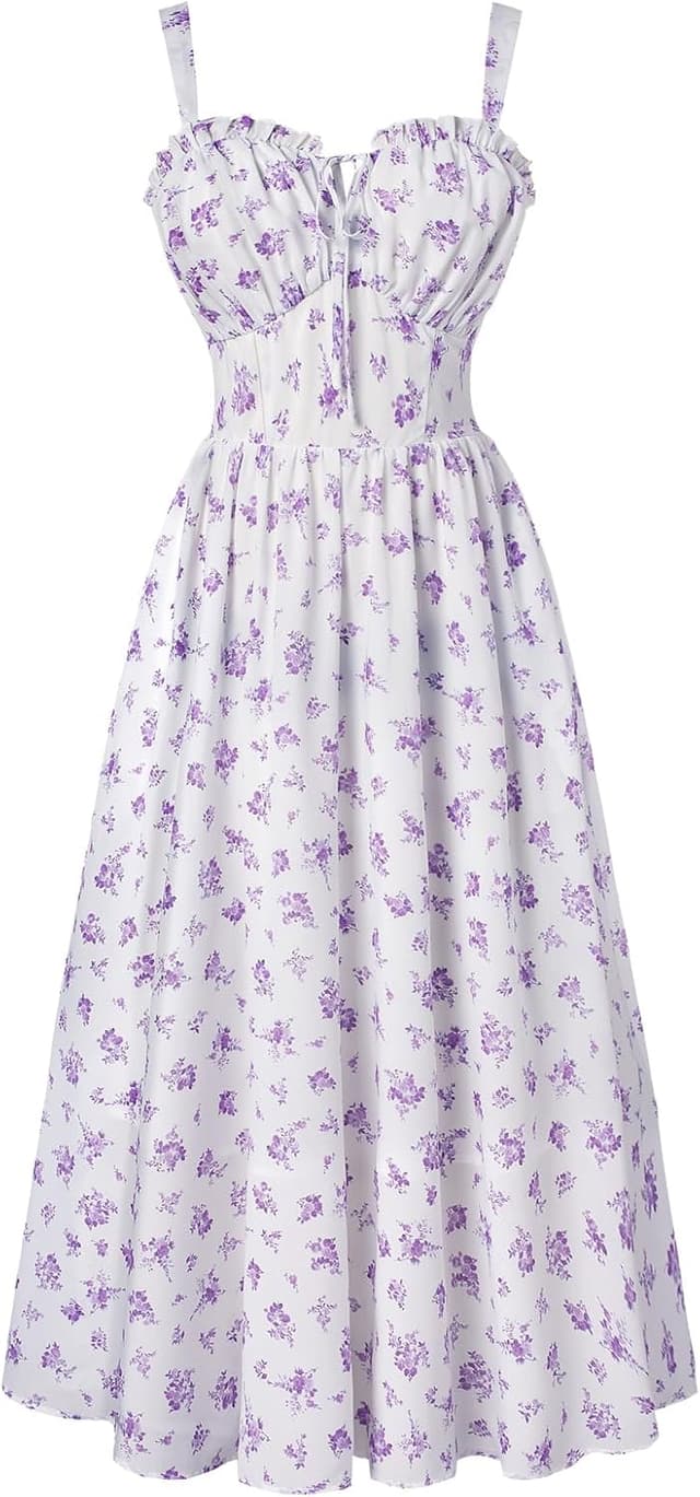 Detalle de SCARLET DARKNESS Robe d’été décontractée sans manches à motif floral « Scarlet Darkness »