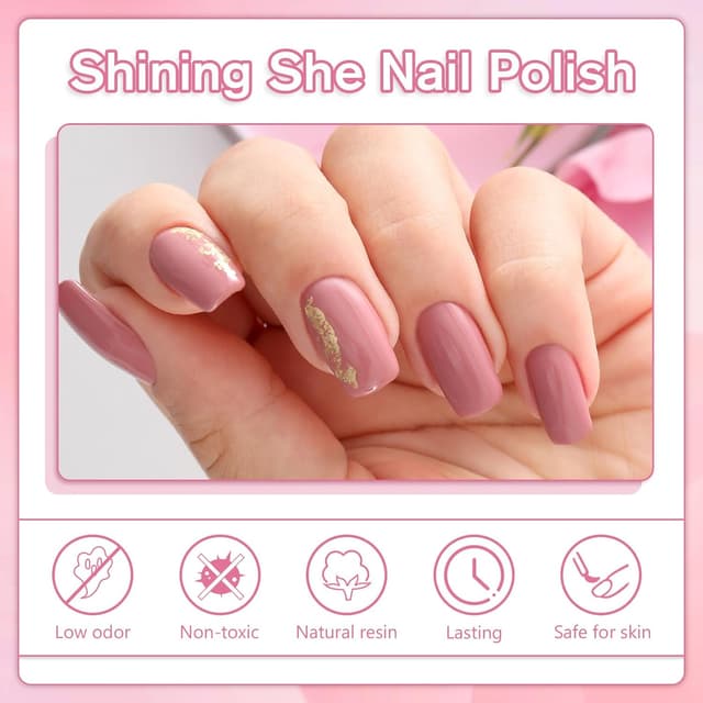 Detalle de Shining She UV-Gel Nagellack Nude Rosa (6 Farben, Serie Gel) – 8 ml für selbstgemachte Salon-Nägel