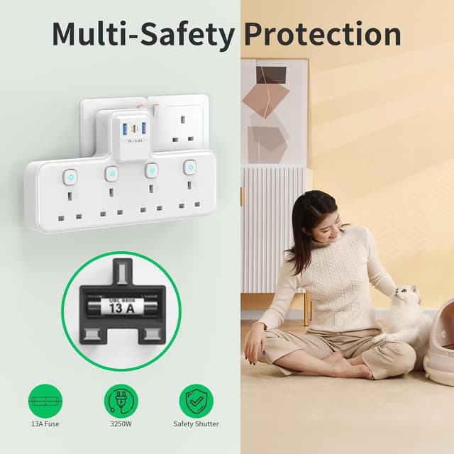 Thumbnail 5 de PASSUS Plug Extension Socket PD 20W, 4-way Surge Protector ๐