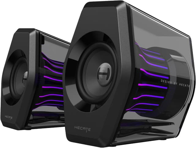 Detalle de Edifier G2000 Pro 2.0 RGB Gaming-Lautsprecher mit Virtual 7.1, Bluetooth 5.4, USB‑C/AUX und TempoFlow-Licht