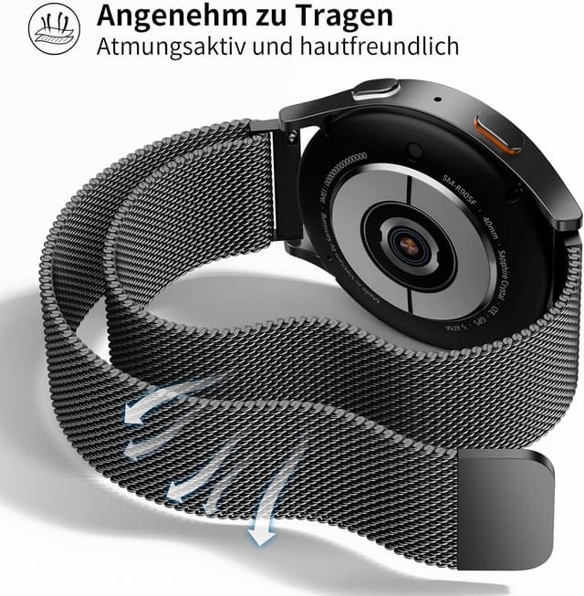 Detalle 2 de LYYLTX Edelstahl Mesh Uhrenarmband 6 Breiten