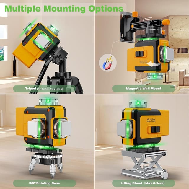 Thumbnail 3 de Ockwred Livella Laser Autolivellante 16 linee con 4×360° (verde) e batterie 4800 mAh