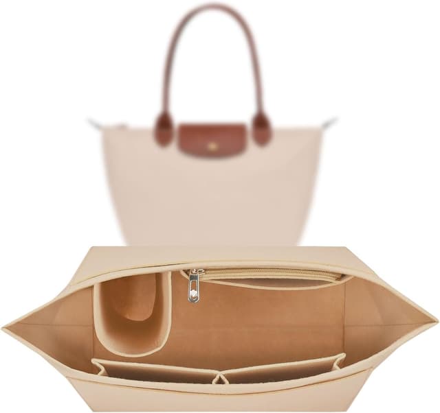 Detalle de Sunshine smile Organizer für Longchamp Tasche (Filz-Taschenorganizer mit mehreren Fächern)