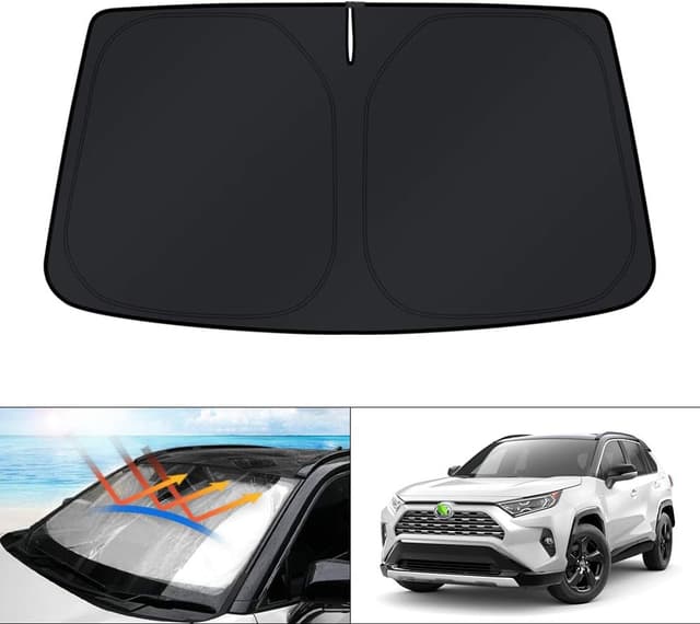 Detalle de KUST Custom-Fit Windshield Sun Shade for Toyota RAV4 (2019–2025)