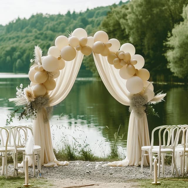 Detalle de Wokceer Wedding Arch Draping Fabric 6 Panels 20 ft 🎀