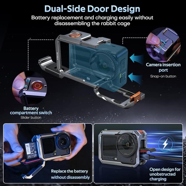 Thumbnail 2 de REYGEAK Cage métal pour DJI Action 6
