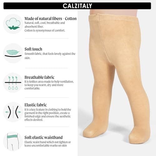 Thumbnail 1 de CALZITALY Pack 2 paires collants bébé coton gris rose bleu 200 DEN ⚙