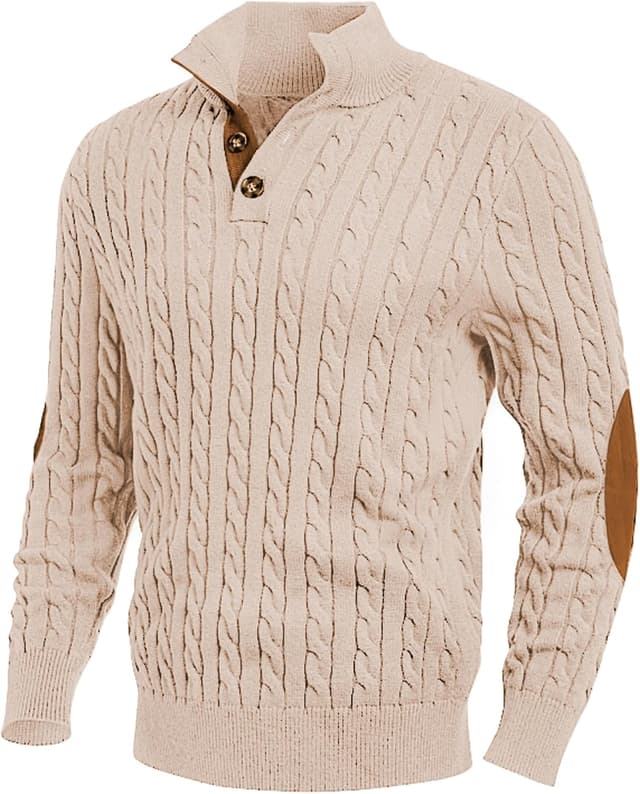 Imagen de JMIERR Men's Cable Knit Pullover Sweater en OfertitasTOP