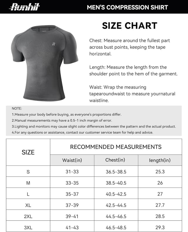 Thumbnail 6 de Runhit Men’s Compression Short Sleeve Shirt (1/3 Pack) – Quick-Dry Base Layer for Running, Gym & Cycling