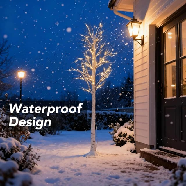 Detalle de White twig tree set with lights (5ft, 6ft, 8ft) – 3 pack with 448 LEDs