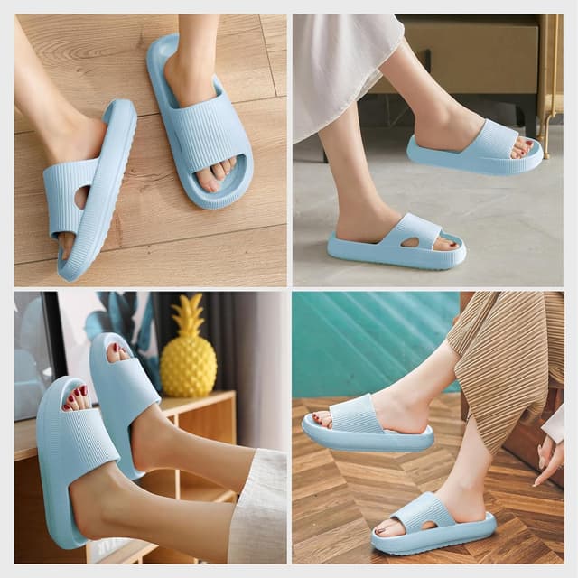 Detalle 2 de HEOAARG Chaussons de douche antidérapants « nuage » EVA, sliders homme et femme