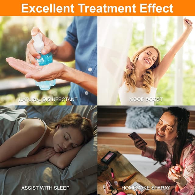 Detalle de ISURI Ätherische Öle Set für Diffuser (6×10 ml) – Lavendel, Minze, Teebaum, Eukalyptus, Zitronengras, Süßorange