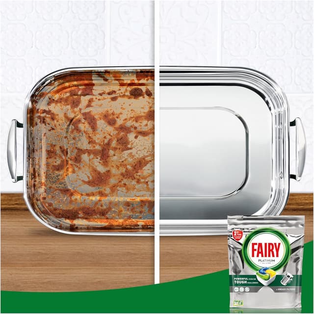 Detalle 2 de FAIRY Platinum capsule detersivo per lavastoviglie con sistema di prelavaggio integrato (126 capsule) Limone