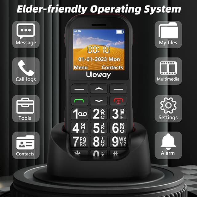 Detalle 2 de Telefono 4G per anziani T190 con SOS
