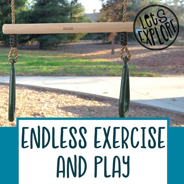 Detalle de Jaques of London Trapeze Bar with Rings for Climbing Frames & Outdoor Play