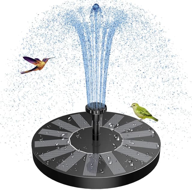 Detalle de AISITIN Solarbrunnen für draußen – Solar Springbrunnen-Pumpe mit 6 Effekten und 4 Stützrohren