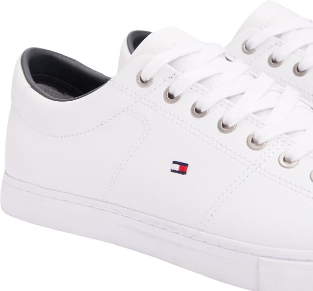 Detalle de Tommy Hilfiger Herren Cupsole Sneaker Essential Leather Schuhe – Leder-Sneaker mit Marken-Details