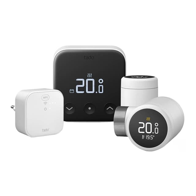 Detalle de tado° X Termostato inteligente kit 2 cabezales 3 pilas AAA