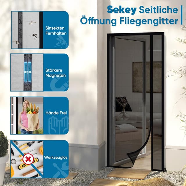 Thumbnail 3 de Sekey Mosquitera Puerta a Prueba de Gatos 70x200 cm