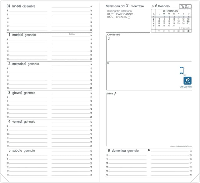 Detalle de Quo Vadis 363006Q agenda 2026 12 mesi