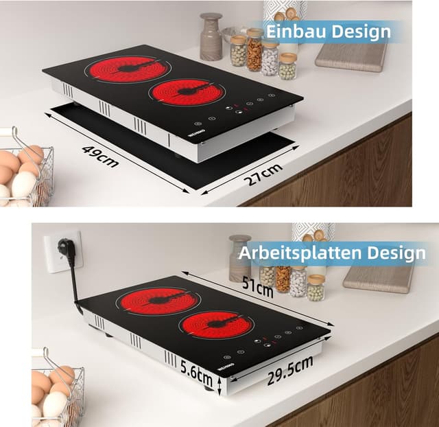 Detalle 2 de WEHIMO Glaskeramikkochfeld 29,5 cm 3000 W
