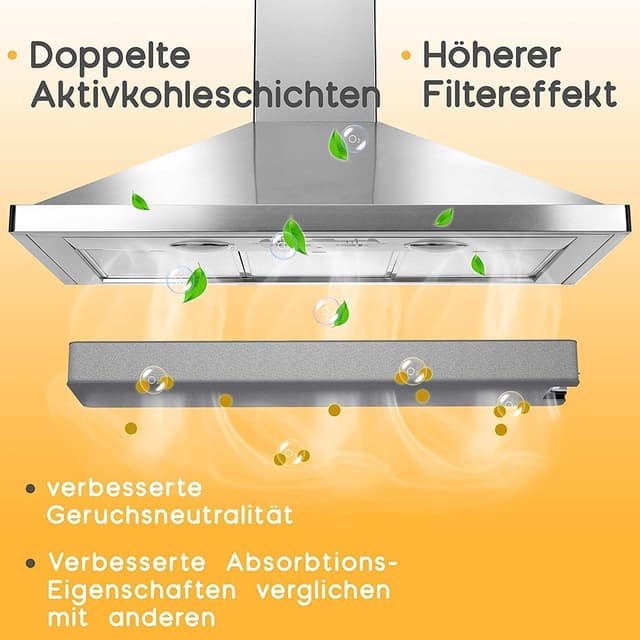 Detalle de KF3TEC® Aktivkohlefilter (ähnlich DKF13-1 / 6485741) für Miele Dunstabzugshauben DA 3XXX – passender Ersatz