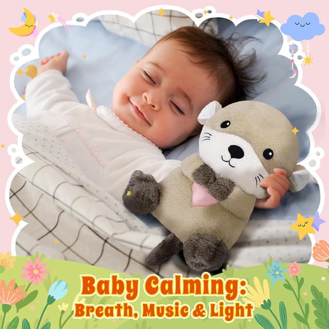 Thumbnail 6 de BRICHOEE Breathing Stuffed Animal Otter Plush with Breathing Motion, Calming Sound & Light