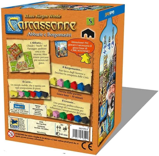 Detalle 2 de Extension Giochi Uniti pour Carcassonne Abbayes et Borgomastri (extension 5)