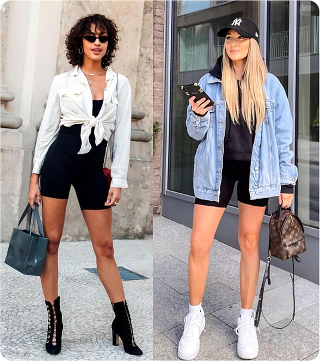 Detalle de FULLSOFT 4-Pack Women’s Biker Shorts with Pockets (5" High-Rise Tummy Control)