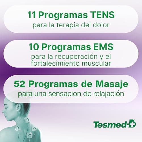 Detalle 2 de TESMED TE-880R Plus electroestimulador 73 programas