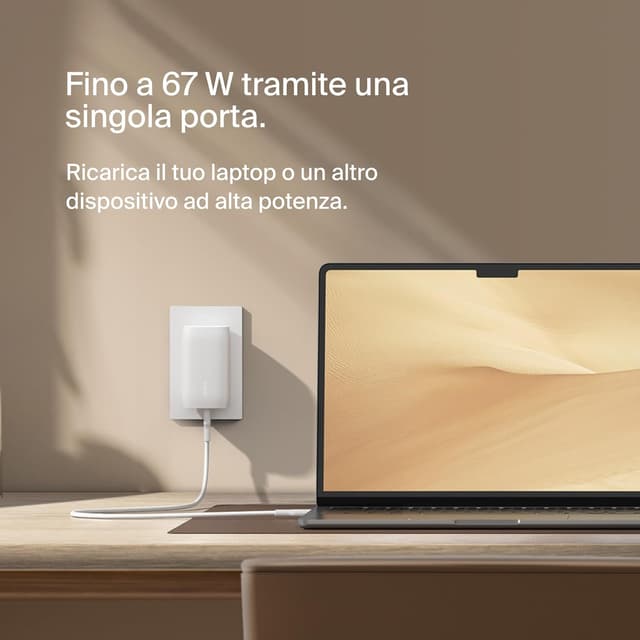 Detalle de Belkin BoostCharge 67 W caricabatterie da parete USB-C multiplo
