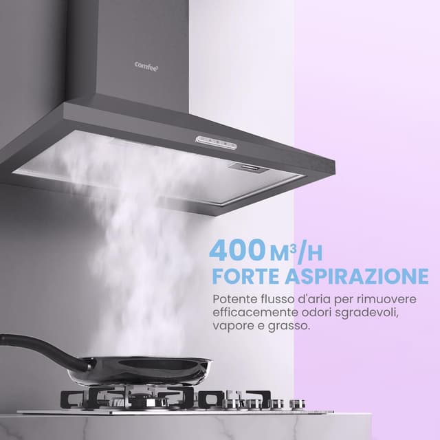 Detalle 2 de COMFEE' PYRA17B-60 cappa aspirante 60 cm