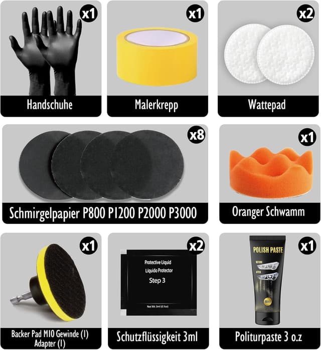 Detalle 2 de Scheinwerfer Aufbereitung Set XPERTCHEMY für Trübung