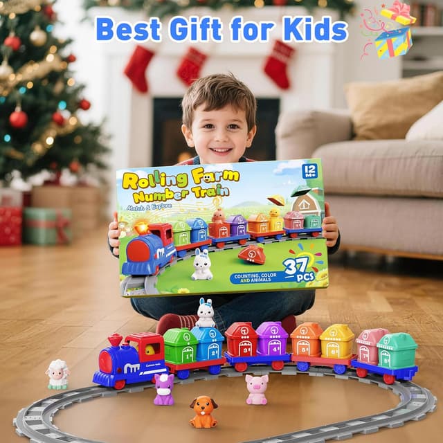 Thumbnail 6 de Cmiolacuna Train Set for Toddlers (Ages 2-4) with Farm Animals, Music & Lights