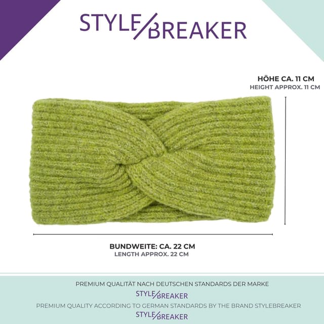 Detalle 2 de styleBREAKER Diadema de punto marrón jaspeado 11 cm