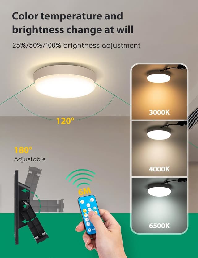 Detalle de Aigostar Luce Solare LED da Esterno con telecomando 50W e 3 temperature (IP65) con cavo da 3 m