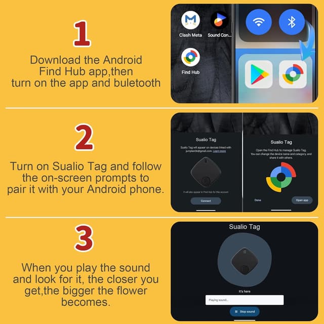 Detalle 1 de FUYAOSC Air Tracker Android, 4 tracker Bluetooth