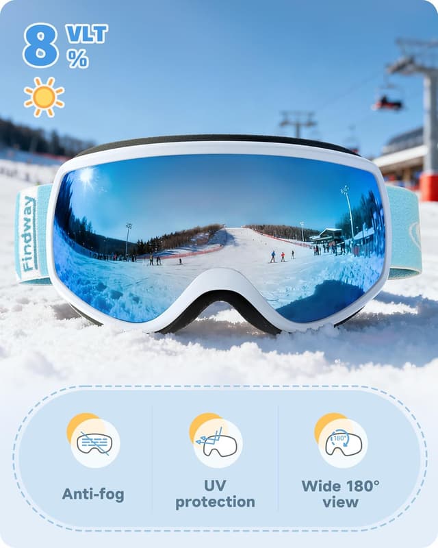 Thumbnail 1 de Findway Kids Ski Goggles, OTG 3-12