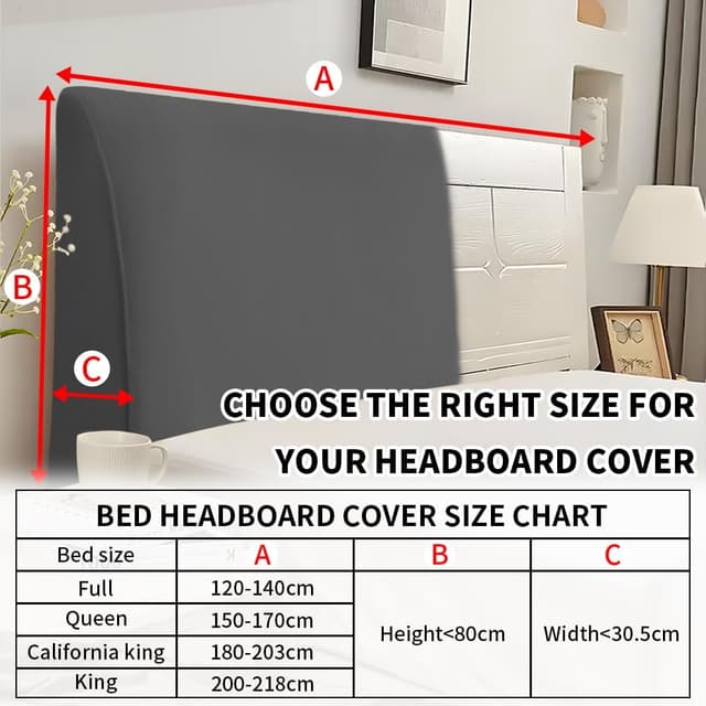 Thumbnail 3 de Caijin Copertura Per Testiera 120-140 cm Grigio