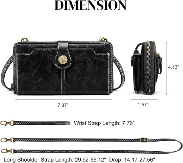 Detalle de S-ZONE Pn22b055 : porte-monnaie pour téléphone avec RFID et bandoulière