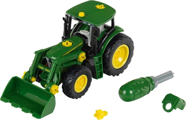 Detalle de Theo Klein 3903 Trattore John Deere con sollevatore frontale, contrappeso e parti smontabili (1:24)