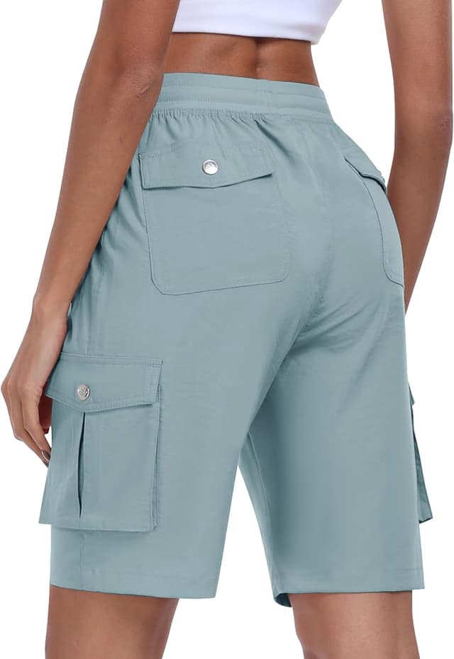 Detalle de MoFiz Pantaloncini cargo trekking da donna in bermuda estiva con 6 tasche