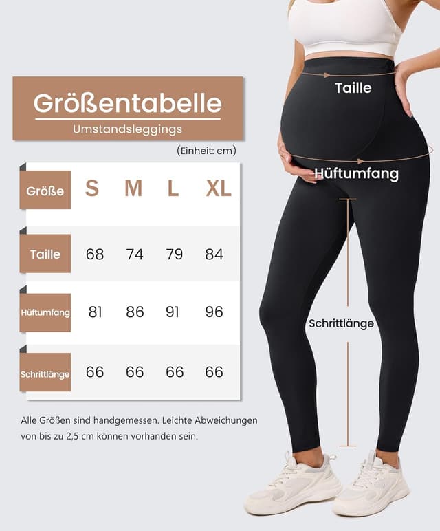Detalle 2 de BAYDI Creamlush Umstandsleggings Schwangerschaft 4-Wege-Stretch