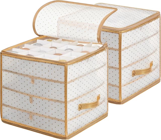 Detalle de SONGMICS Aufbewahrungsbox RFB029A02 128 Fächer für Weihnachtskugeln