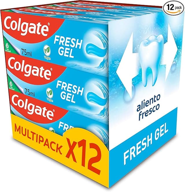 Imagen de Colgate Fresh Gel Pasta de Dientes con Flúor 🦷, Pack 12x75 ml en OfertitasTOP