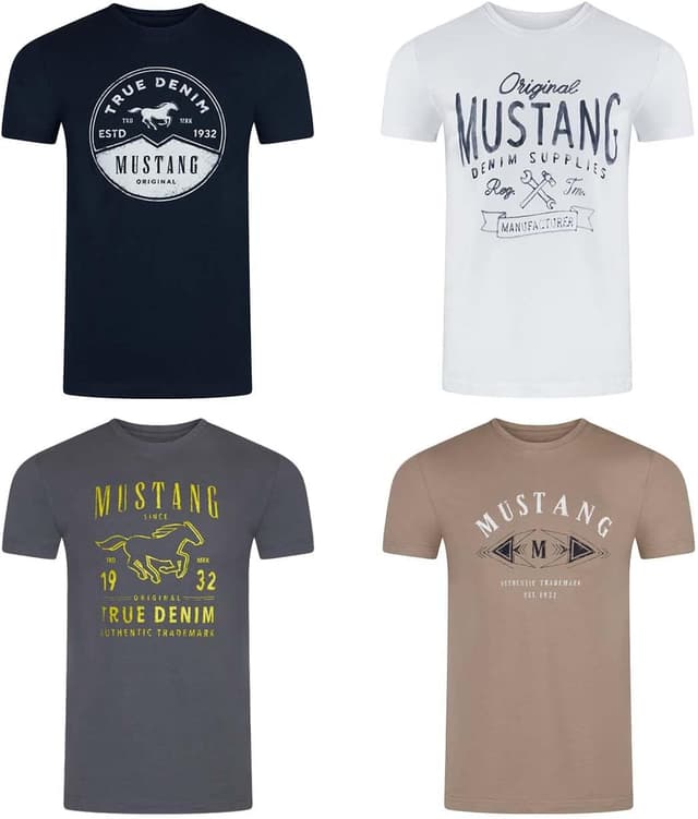 Thumbnail 6 de MUSTANG Herren-T-Shirts Regular Fit im 4er-Pack (Baumwolle, Rundhals, Kurzarm)