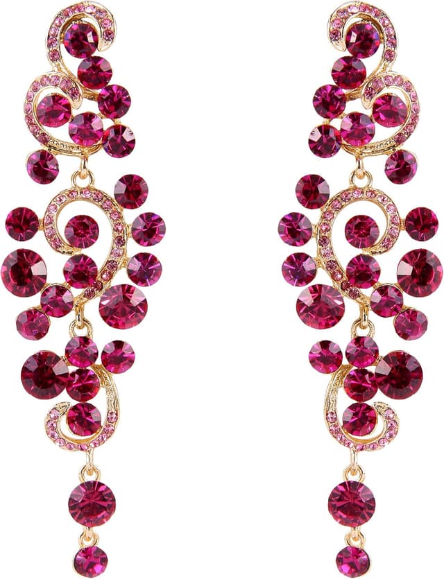 Detalle de Boucles d’oreilles Clearine Femme “Bohémien Noces Mariée” cristal floral cubique et zirconia ciselé