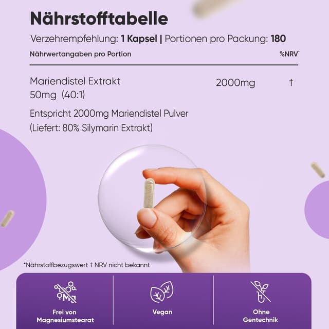 Detalle de WeightWorld Mariendistel Kapseln 180 Stück