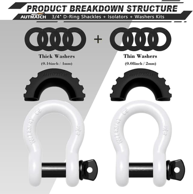 Detalle 2 de AUTMATCH D Ring Shackle 3/4" 10,471 lb